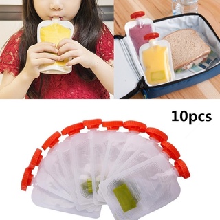 10Pcs Baby Reusable Food Pouches For Homemade Organic Food Baby Food Squeezed Pouches Food Pouch For