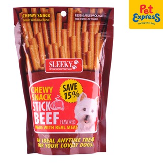 Sleeky Chewy Snack Stick Beef Dog Treats 175g