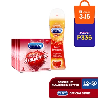 Durex Play Strawberry 50ml with Strawberry 12s Bundle (1)