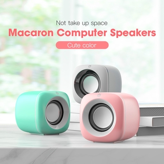 DGT Macaron Computer Speakers Mini Wired Stereo Computer Speakers Subwoofer Portable Universal Speakers