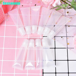 【COD】SN 10pcs 8ml refillable empty cosmetic tube lip gloss balm clear cosmetic container