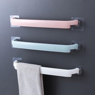 Bathroom Storage Holder Useful Wall Mounted Towel Bar Shelf Self-adhesive Rack Holder Toilet Roll Pa