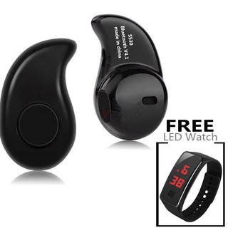 【Send Watch】【High Quality】Vaorlo Original S530 Mini Bluetooth Headset Wireless Music Bass Earphones With Free LED watch