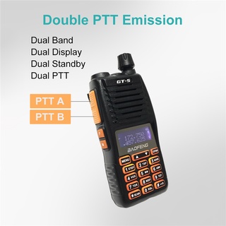 2021 BAOFENG Walkie Talkie GT-5 Two Way Radio Comunicador 10KM High Power Portable Dual PTT Radios (4)
