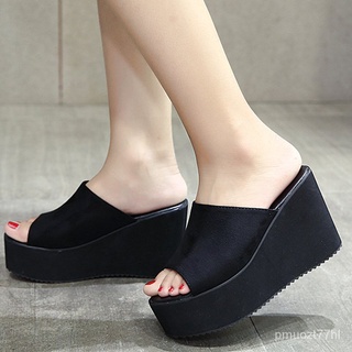 Summer Slippers Slip On Women Wedges Sandals Platform High Heels Fashion Open Toe Ladies Casual Shoe