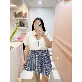 Women's Plus Size Plaid Pleated Skirt / Korean Inspired Tennis Skirt
