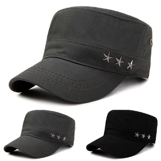 ✅Arturo CA004 Fashion Label HEYHAT Metal Military Patrol Cadet Army Hat Cotton Plain Cap Adjustable-