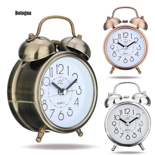 ❀Classic Silent Double Bells Quartz Movement Bedside Table Retro Mini AlarmClock study table clock