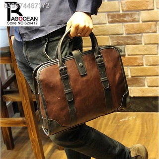 Handbag℡New fashion men leather pu briefcase messenger shoulder bag brands business handbag men's tr