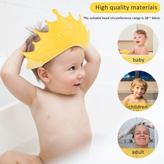 Baby Shower Cap Shower Head Cover Adjustable Baby Wash Hair Shield Hat Crown-shaped Waterproof Earmuffs Willkey