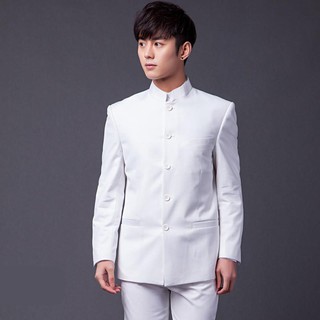 Fashion slim fit Suit two-piece men chinese tunic suit (jacket+pants) male new design suits man blazers stand collar