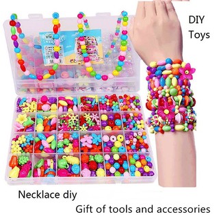 Toys Necklace Handmade String Beads children's DIY Beaded toys Girls toys DIY kindergarten handmade materials