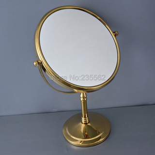 Makeup Mirror 8 inch Brass 3X/1X Magnifying Mirror Gold Double Side Cosmetic Mirror Desktop Table Mi