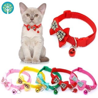 Bowknot Cat Collar with Bells Necklace Buckle Adjustable Small Dog Puppy Kitten Collars Pet Accessories Cat Collar Necklace Cat Collar Lace Cat Collar with Bell Cat Collar Cute CR1