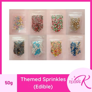 Edible Sprinkles | Themed Sprinkles | Christmas and Halloween Designs Edible Toppers |50 grams