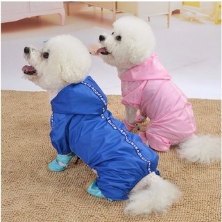 Pet raincoatTeddy Raincoat Pet Dog Clothes Small and Medium-Sized Dogs Bichon Autumn and Winter Four