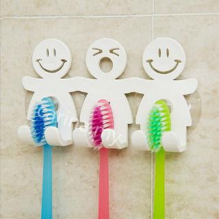 Cute Smiley Toothbrush Holder Bathroom Sets Cartoon Sucker 5 Position Toothbrush Holder