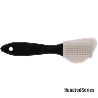 [HundredSeries] 1PcsBlack 3 Side Cleaning Brush Suede Nubuck Boot Shoes S Shape Shoe Cleaner