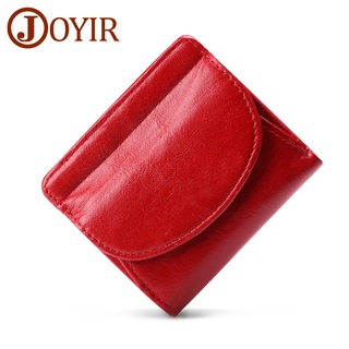 JOYIR Women's Wallet Mini Genuine Leather Female Small Card Holder Short Purses With Coin Proket For Girls Money Bag Cartera