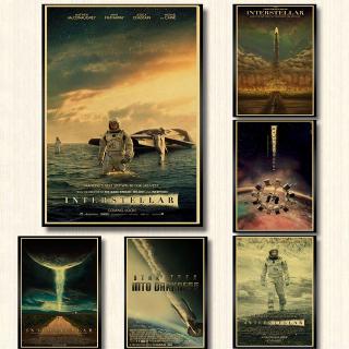 Hot Sale Classic Movie Interstellar Poster Matthew Mcconaughey Retro Posters and Prints Kraft Paper Home Room Decor Film
