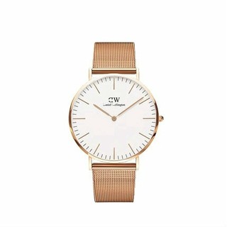 Fashion Women Men Unisex Stainless Steel Quartz Watch Simple Mesh Band Wristwatch