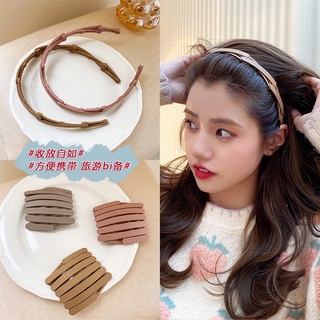 KMHO Headband Korean Style Collapsible Headband Easy Bring/Hairband Fashion Women Accessories Gift Scrunchies headband