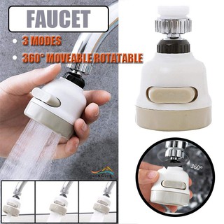 360° Moveable Rotatable 3 Modes Spray Head Tap Durable Faucet Filter Nozzle Kitchen Tap Nozzle Ready Stock
