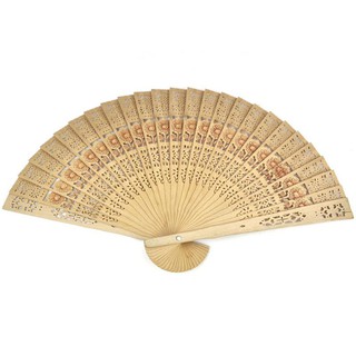 Chinese Folding Bamboo Original Wooden Carved Hand Fan
