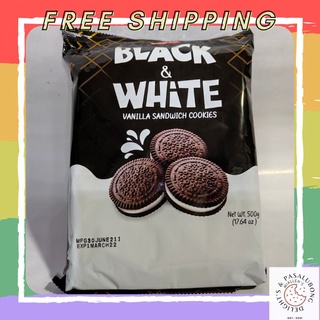 VANILLA SANDWICH COOKIES BLACK AND WHITE (44PIECES/PACK)