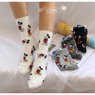 Korean Mid Sock Character Mickey Mouse For Women #W721 Set Of 5 (1)