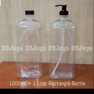 Plastic 1000ml 1liter Screw Cap Screwcap Empty Bottle 32Jays