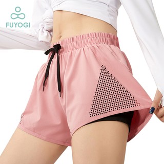 FUYOGI Yoga Shorts Sports Fitness Shorts Women Quick-Drying Loose Fitness Pants Anti-Glare Yoga Running Sports Pants Women