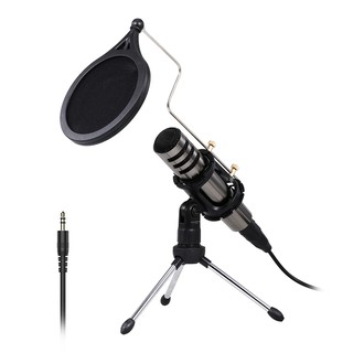 New Multifunctional Condenser Microphone Recording Microphone Kit 3.5mm Mobile Phone Computer Karaoke Voice Microphone with Tripod