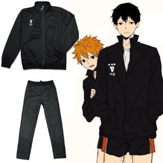 Haikyuu !!! Japan Anime Karasuno High School Coat Jacket Pants Trousers Sport Cosplay Costume (1)