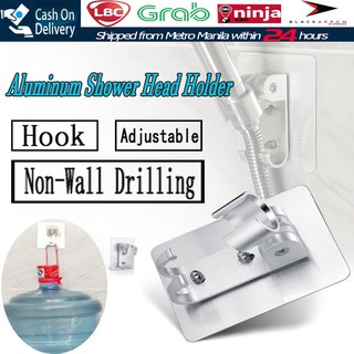 Aluminum Shower Head Holder Bracket Hook Sticker Bathroom
