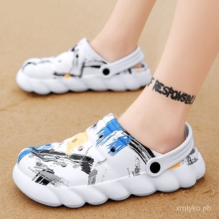 2021Summer New Beach Hole Shoes Men's Sandals Soft Bottom Closed Toe Non Slip Outdoor Korean Style Trendy Sandals