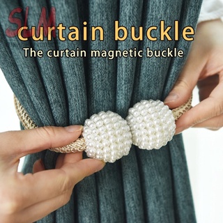 1Pcs Magnetic Curtain Tie backs Braided Ball Hook Buckle Punch Free Drapery Holdback Clips Tali