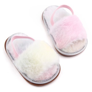 Girls Soft Sole Summer Plush Slide Princess Non-slip Sandals (8)