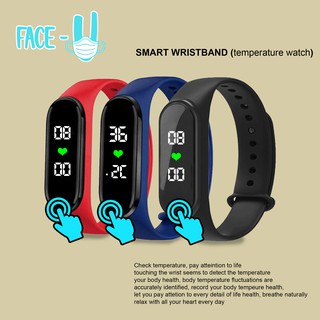Real Time Temperature Monitoring Time Piece M5 Smart Bracelet Fitness Tracker Best Gift Thermometer