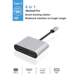 Type-C to HDMI-compatible 4K VGA USB C 3.0 Hub Adapter for MacBook/Nintendo for Samsung