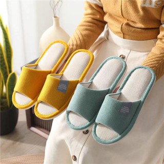 Japanese linen slippers household cotton linen indoor slippers