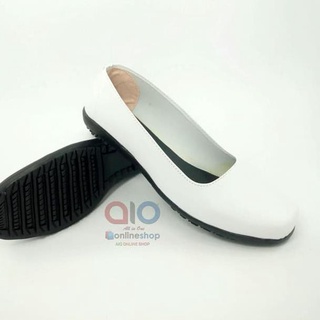 Trend.,2121! Aline Women's Plain White Flat Loafers Formal Work Midwifery Nurse Doctor AW18,.