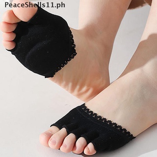 【PeaceShells】 1 Pair Five-finger Forefoot Socks High Heels Invisible Foot Pads Lace Half Socks PH