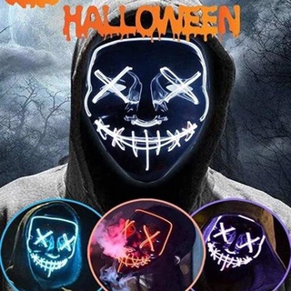 Colplay LED Light Up Halloween Mask Scary Glow LED Face Mask with 3 lighting Modes for Costume&Cosplay Party