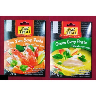 Real Thai Pastes 50g (Tom Yum, Green Curry)