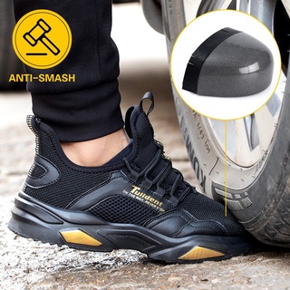 ▼Safety Shoes for men women Steel Toe Cap Shoes Breathable Anti-smash Anti-puncture Lightweight Shoe