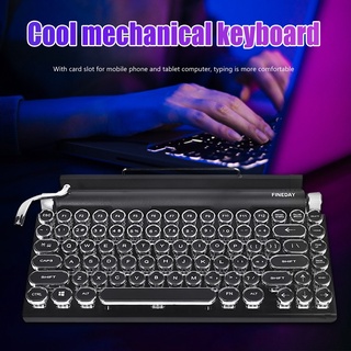 【available】Retro Mechanical Keyboard Dot Typewriter Wireless Bluetooth Keyboards 83keys Computer Key