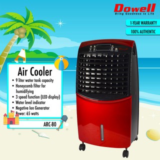 Dowell 9L Evaporative Cooling Fan Humidifier Air Cooler with LED Display ARC-80 (Red)
