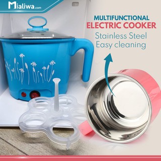 ✳Multifunctional Mini Electric Cooker Stainless Steel Cooking Hot Pot With Egg Tray With Handle