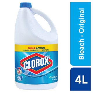 Clorox Triple Action Original Bleach Liquid 4L (Clean + Disinfect + Whiten)
